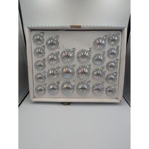Vintage Kurt Adler Holiday Workshop Crystal Globes Iridescent Glass Ornaments 24
